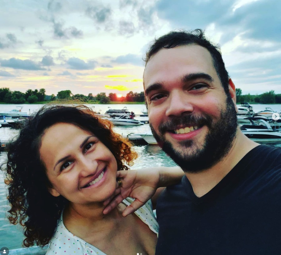 Tchaina e Rafael no por do sol